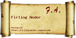 Firling Andor névjegykártya